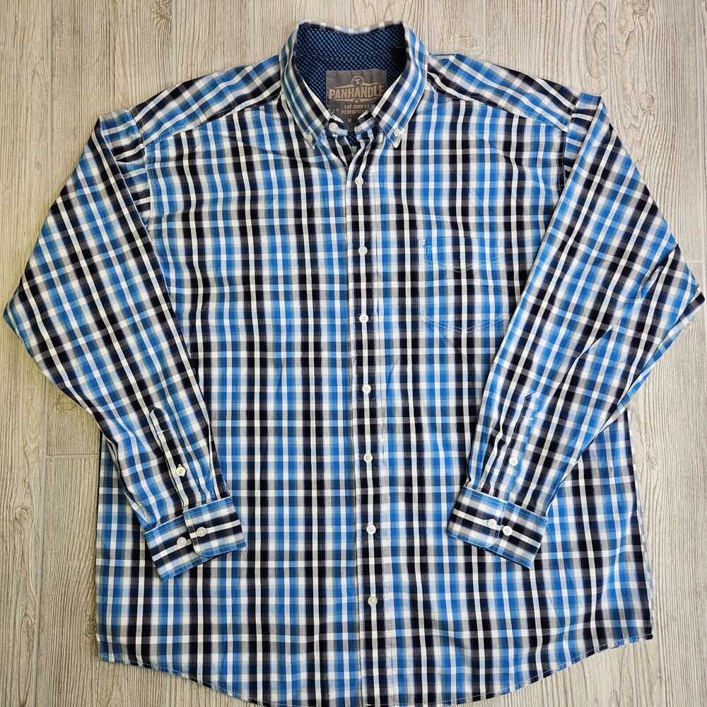 Panhandle Slim Shirt Adult XL Western Button Up Tuf Cooper Performance Mens